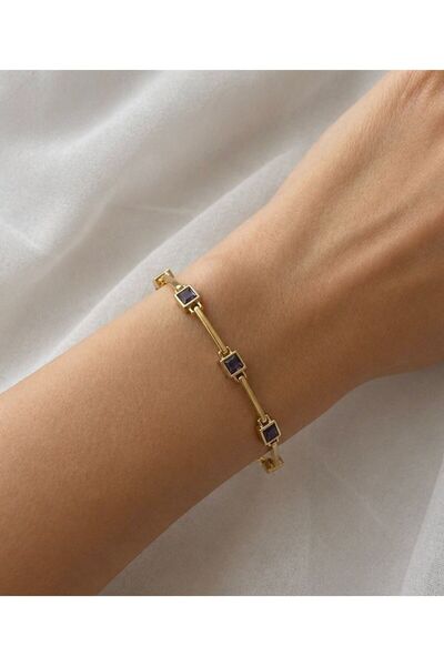 ELMORİA JEWELRY z-Zarif Kare taşlı (premium) çelik bileklik