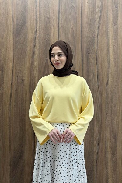 Faya Boutique بلوزة من قماش أوشيهو باللون الأصفر