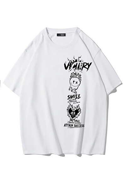 BRZ COLLECTION Tricou Unisex Supradimensionat cu imprimeu „Smile, Attain Succ...