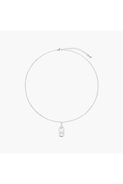 Lifestyle Silver Tone Necklace with Swarovski Stone Embellished Pendant