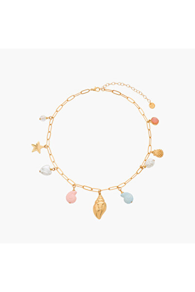 Lifestyle Gold Tone Necklace with Charms