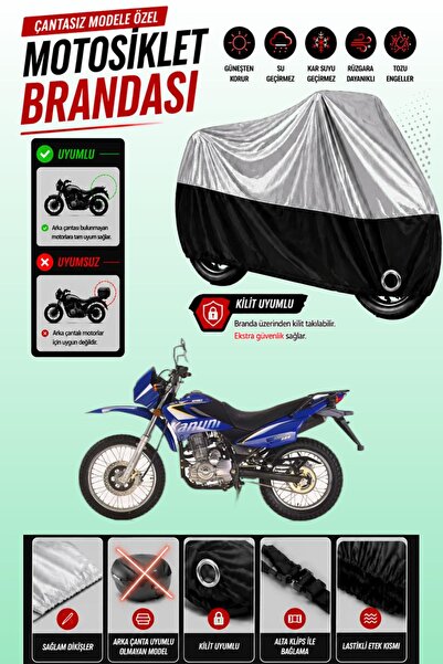 Cemku Twin غطاء محرك متوافق مع Kanuni Enduro 200 باللون الرمادي من الأعلى وال...