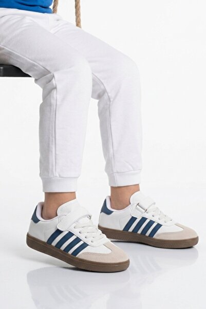 Lafonten White Turquoise Velcro Boys' Sports Shoes