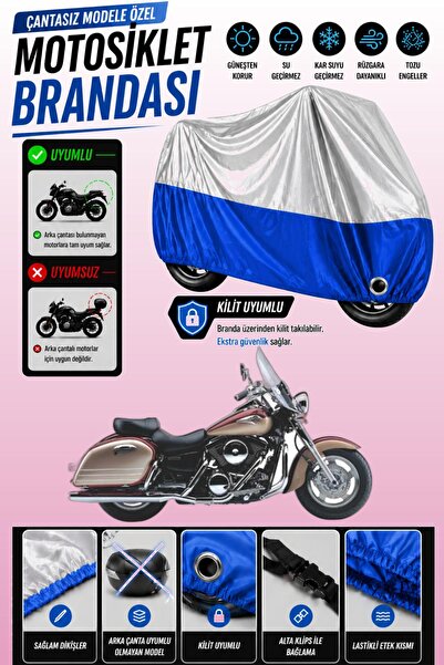 Cemku Twin Top Gray - Bottom Blue Kawasaki Vn 1500 Classic Tourer Compatible ...