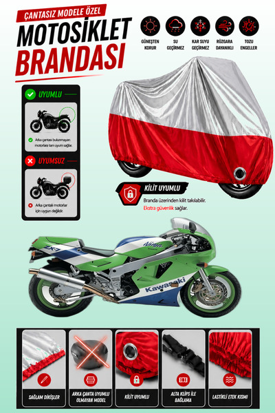 Cemku Twin غطاء محرك متوافق مع دراجة كاواساكي ZXR 750 باللون الرمادي من الأعل...