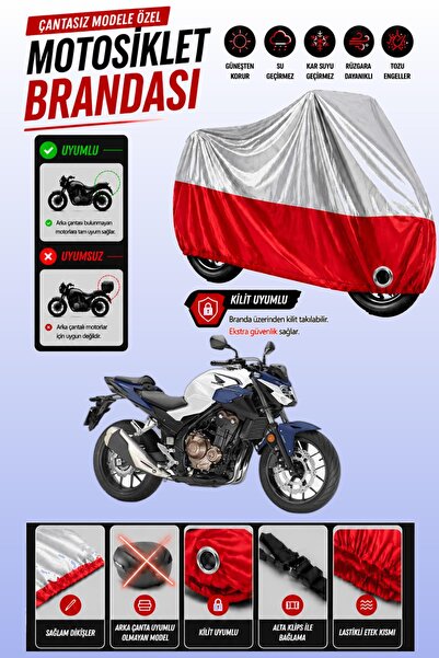 Cemku Twin غطاء محرك متوافق مع هوندا CB 500 F باللون الرمادي من الأعلى والأحم...