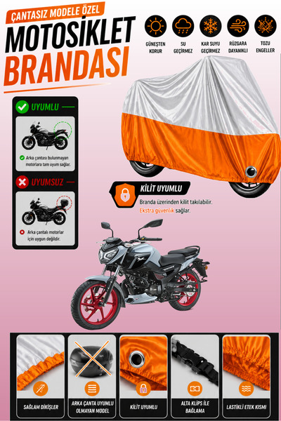 Cemku Twin Top Gray - Bottom Orange Tvs Raider 125 Compatible Engine Cover, R...