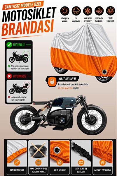 Cemku Twin Top Gray - Bottom Orange Bmw R 80 Compatible Engine Cover, Rear Ba...