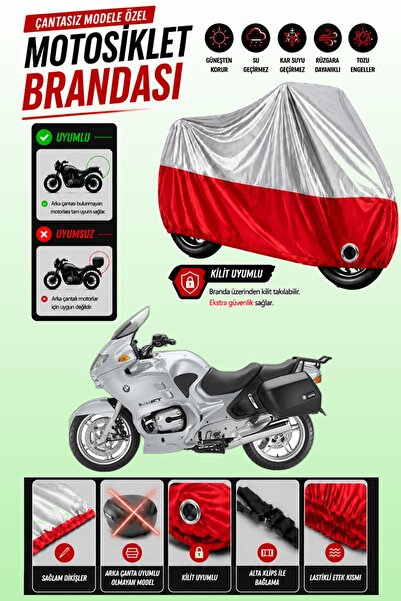 Cemku Twin غطاء محرك متوافق مع سيارة BMW R 1150 RT باللون الرمادي من الأعلى و...