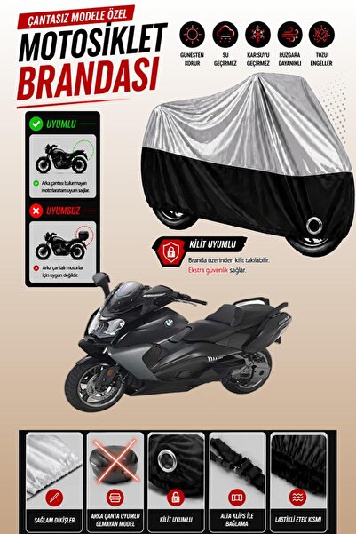 Cemku Twin غطاء محرك متوافق مع سيارة BMW C 650 GT باللون الرمادي من الأعلى وا...