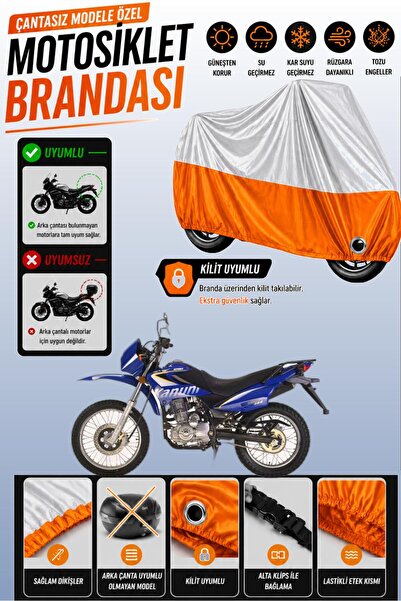 Cemku Twin غطاء محرك متوافق مع طراز Kanuni Enduro 200 باللون الرمادي من الأعل...