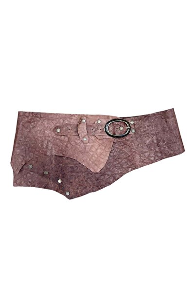 Yılday Gür Butik Bjorn Crocodile Textured Design Genuine Leather Belt - Handm...