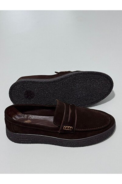 Greyybull Shoes kahve süet deri erkek loafer ayakkabı- esnek rahat ve şık gün...