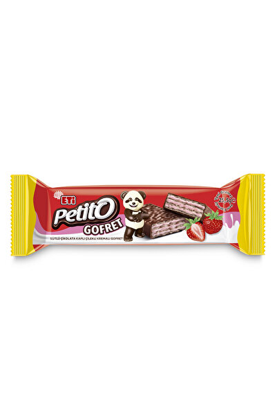 Eti Petito Sütlü Çikolata Kaplı Çilekli Kremalı Gofret 25.5 g x 35 Adet