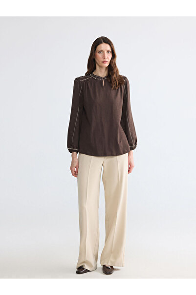 LC Waikiki Judge Collar Embroidered Blouse