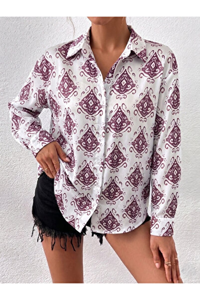 mass fashion قميص يوريو ساتان أنيق للسيدات