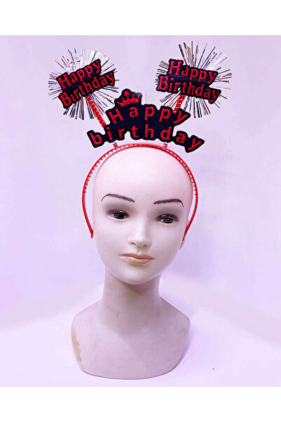 ZERO LAND ILKESHOP تاج عيد ميلاد مكتوب عليه Happy Birthday باللون الأحمر الني...