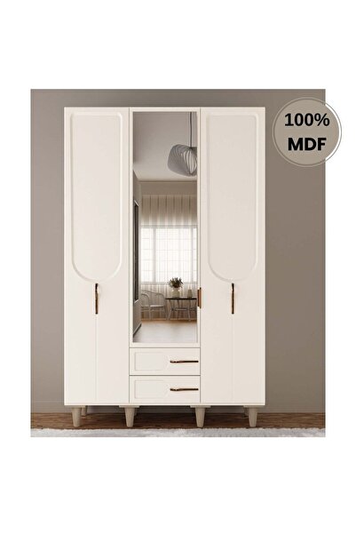 comiet Açelya 3 Kapak Mdf Ayaklı Tasarım Gardırop