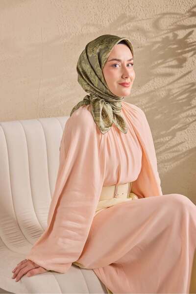 Silk Home Twill İpek Eşarp Royale Şal Desen Gri 90x90