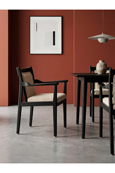 Gazzini Furniture Levi Kapitone Döşemeli Ahşap Sandalye