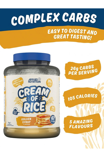 applied nutritionn Applied Nutrition Cream of Rice 2kg Golden Syrup High Carb Low Fat Vegan Easy Digest Energy