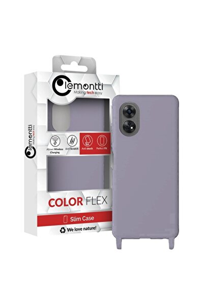 lemontti Husa Silicon cu Snur Oppo Reno 8T Mov (protectie 360°, material fin,...
