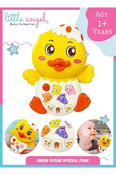 LITTLE ANGEL Baby Musical Toy Duck Shape Interactive Early Learning Toy for T...