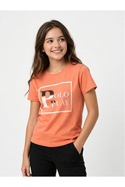 Polo Play By Styli تي شيرت للفتيات المراهقات برقبة دائرية وشعار جرافيك