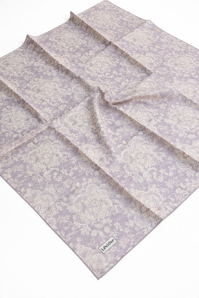 Levidor Tivil Pure Silk Scarf Ist 3025-3 Beige Floral Pattern