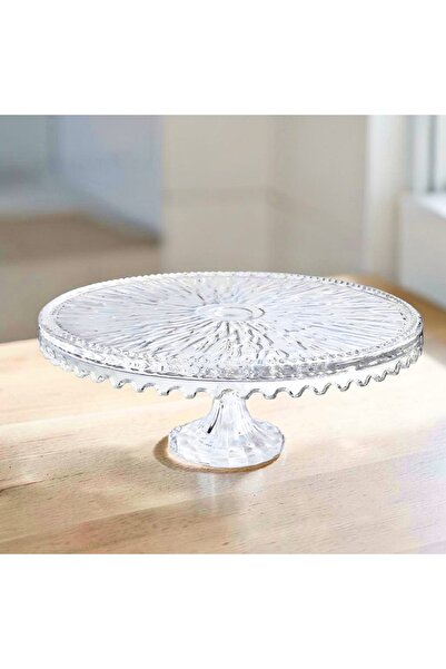 Alegre Glass Flume Ayaklı Cam Sunumluk , 28 cm