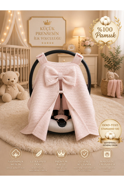 Babycitytr Örgü Pike Puset Örtüsü %100 Pamuk 4 Mevsim YenidoğanBebek Arabası ...