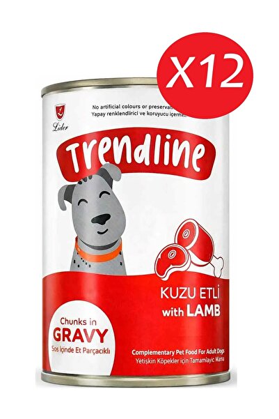 Trendline Konserve Sos İçinde Et Parçacıklı Kuzu Etli Yetişkin Köpek Maması 4...