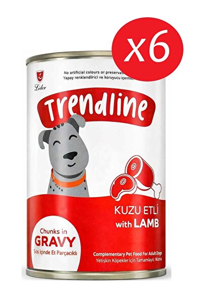 Trendline Konserve Sos İçinde Et Parçacıklı Kuzu Etli Yetişkin Köpek Maması 4...