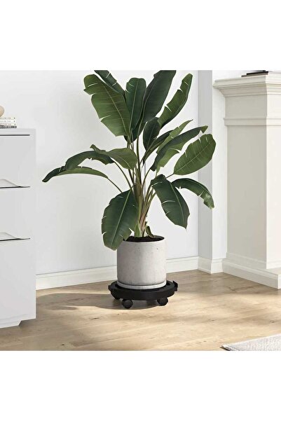 vidaxl Carucioare de plante cu roti 3 buc. negru diametru 30 cm 170 kg