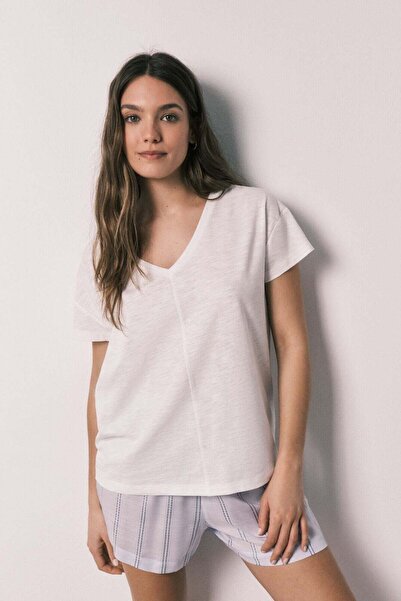 Women'secret Striped cotton and viscose short pyjamas
