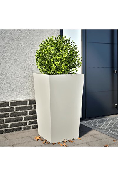 vidaxl Jardiniera de gradina, alb, 45x45x75 cm, otel