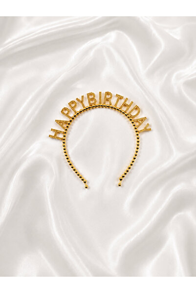 PARTİPORT Happy Birthday Taç | Doğum Günü Parti Tacı Altın Renk Yetişkin Part...
