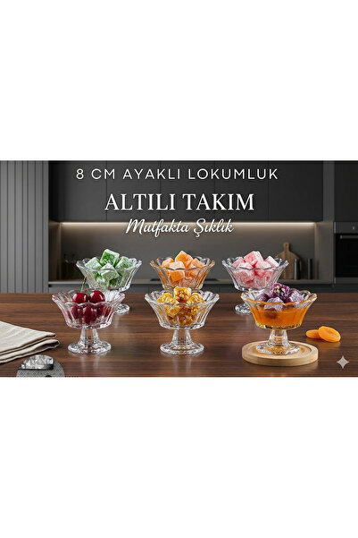 DİBA AVM 6 lı kase reçellik lokumluk sunum luk kase dondurmalık