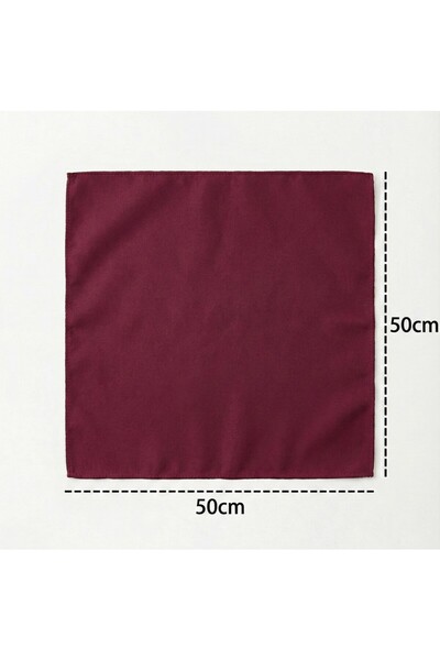 JZ MODA Burgundy Chiffon Square Scarf - Elegant Women's Neck Scarf and Bandana (50X50Cm)