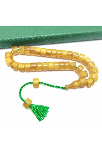 KANUNİ TESBİH Antique Cut Model Crimped Amber Prayer Beads
