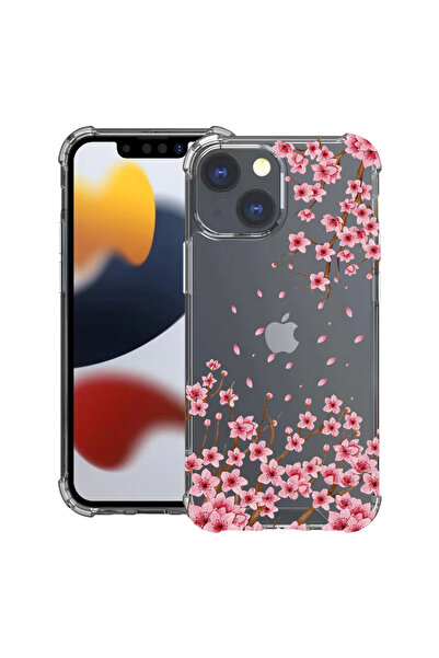 bestcase Husă Antișoc pentru Apple iPhone 15, Florală - Floare de cireș roz, ...