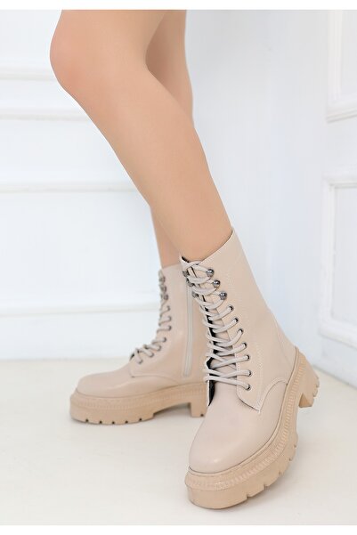 Erbilden Caxa Nude Skin Lace up Boots