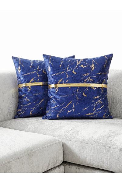 DAHABELLA LUXE HOME 2-Piece Luxury Modern Patterned Velvet Cushion Cover - Go...
