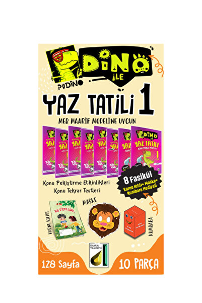 Damla Yayınevi Damla 1. Sınıf'tan 2.Sınıfa Geçtim Pudino İle Dino Haftya Haft...