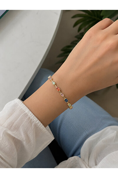 Girift Vintage Bandy Colorful Water Drop Zircon Stone Colorful Bracelet Bracelet