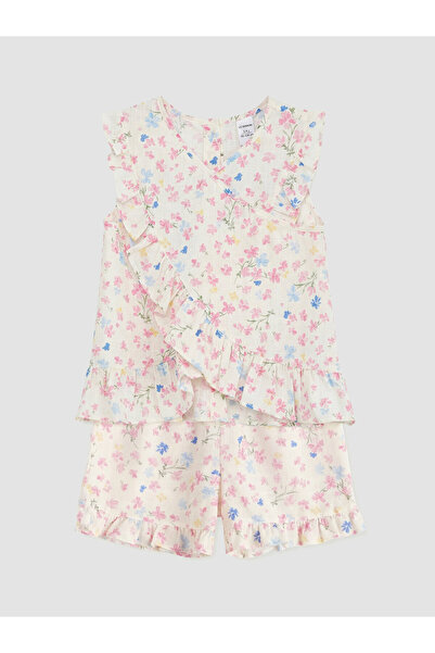 LC Waikiki Bluză și pantaloni scurți florali pentru fete