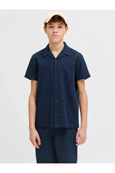 Jack & Jones Αγορίστικο κοντομάνικο πουκάμισο, πουκάμισο με υφή βάφλας, άνετη...
