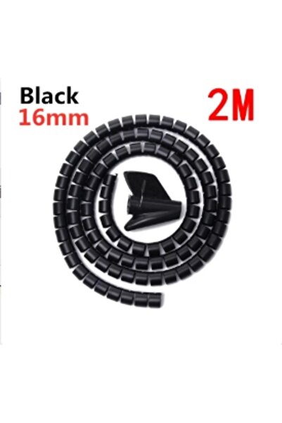 Choice3 16mm 2M Black Flexible 2M 16/10mm Spiral Cable Wire Protector Tube Cl...