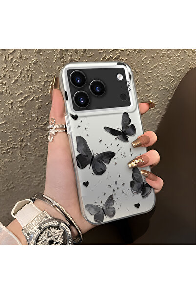 PATTERNOVA iPhone 17 Pro Max Uyumlu Nazarik Kelebek Desenli, Tam Kaplama Koru...