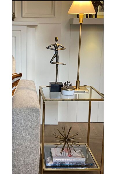 Dekordan House Titanyum Gold Kaplama Yan Sehpa